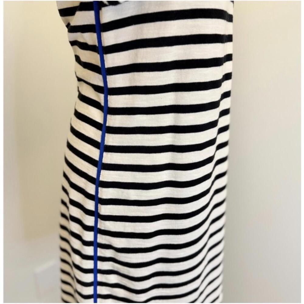 J.‎ Crew 100% Cotton striped dress black/ white/ cobalt - Picture 3 of 9